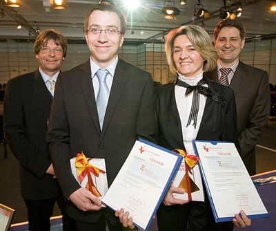  v. l. n. r. Prof. Dr. E. Grünig (Mitglied des Vorstands), M. Brock, Dr. N. Skoro-Sajer, Dr. J. Winkler
